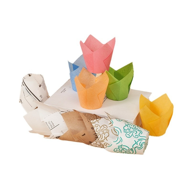 Lebensmittelechter Pappbecher ölbeständiger und hochtemperaturbeständiger TulpenPappbecher Backkuche