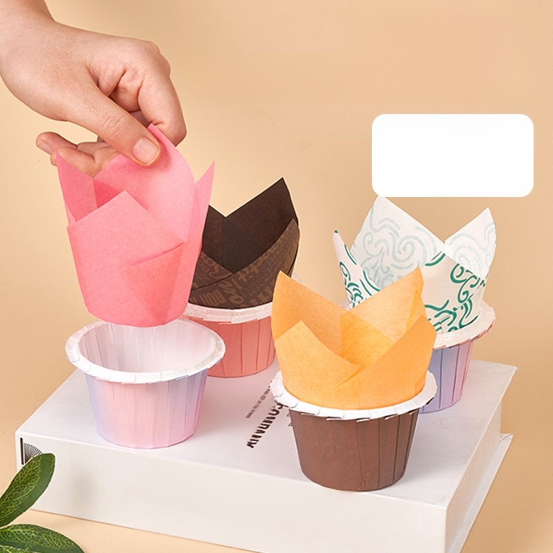 Lebensmittelechter Pappbecher ölbeständiger und hochtemperaturbeständiger TulpenPappbecher Backkuche
