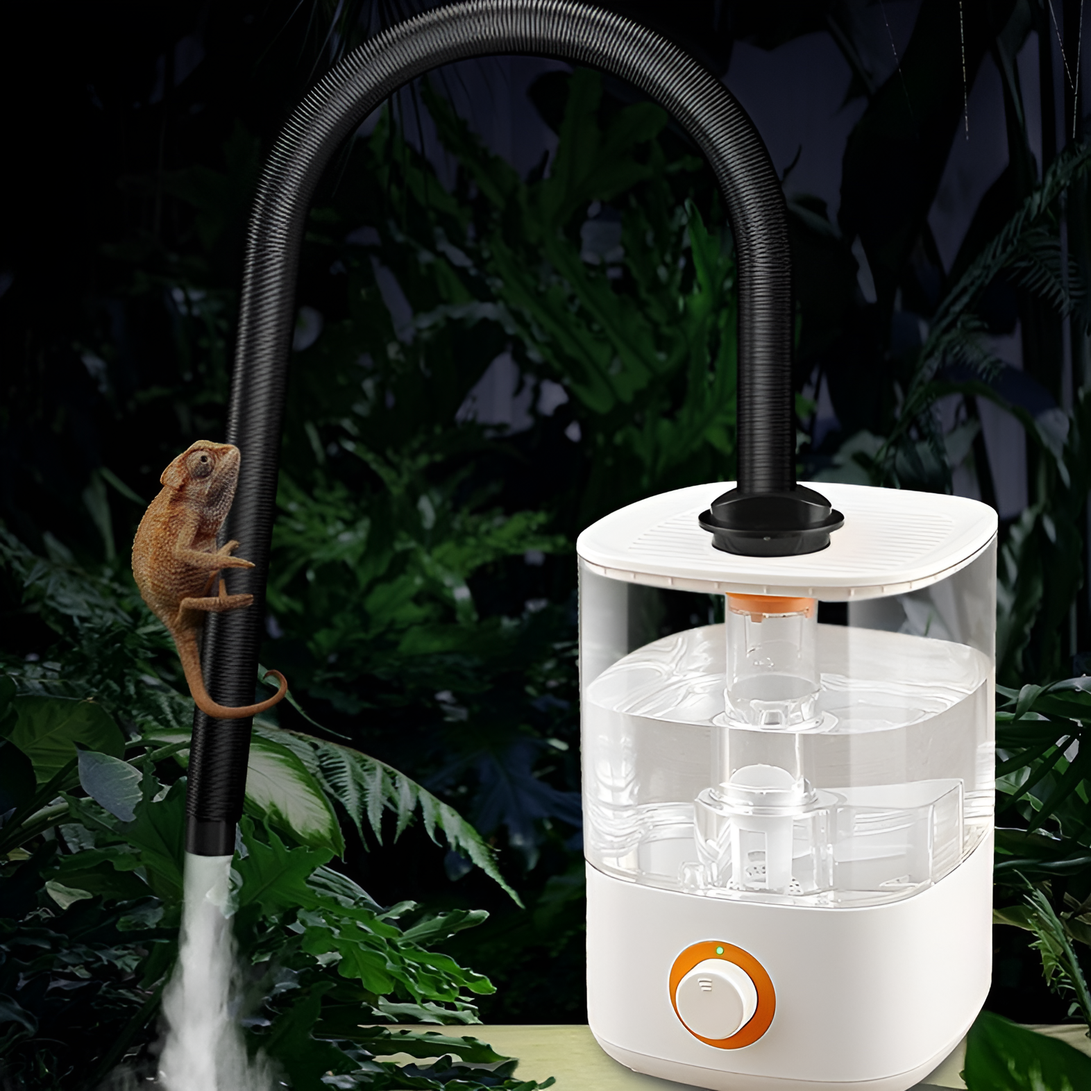 爬虫類用チューブ付き加湿器