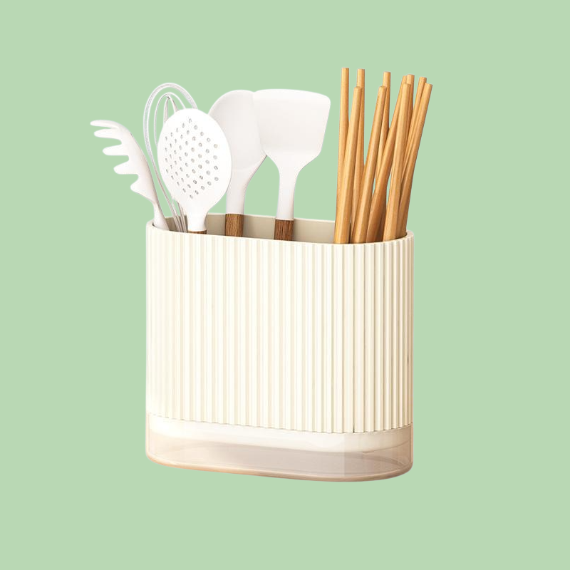 حافظة عيدان وأدوات المطبخ مع تصريف المياه