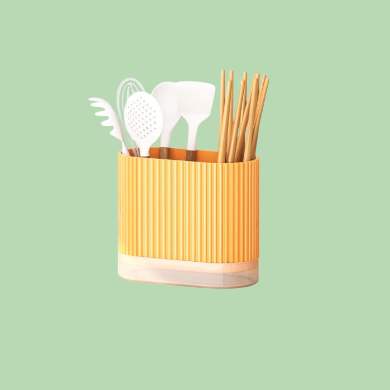 حافظة عيدان وأدوات المطبخ مع تصريف المياه