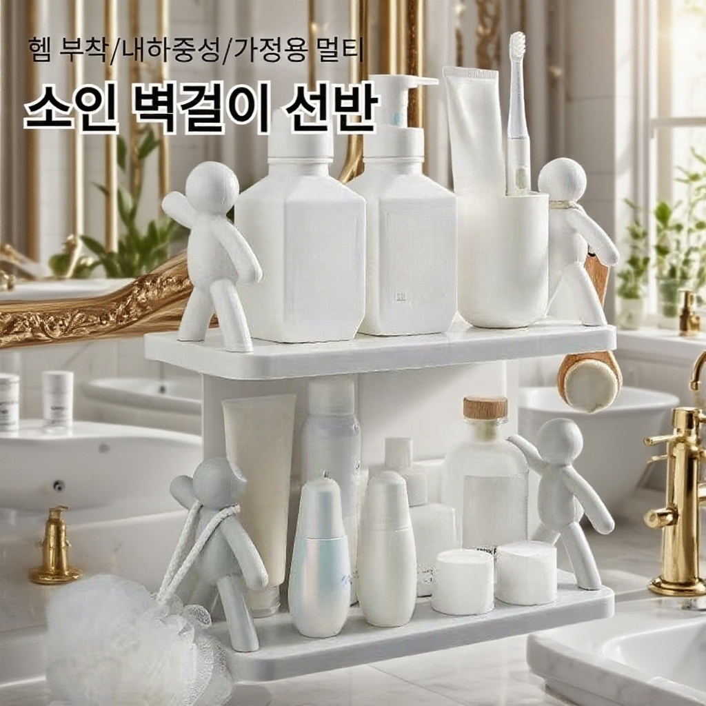 벽에 구멍 없이 설치하는 강력한 가정용 선반