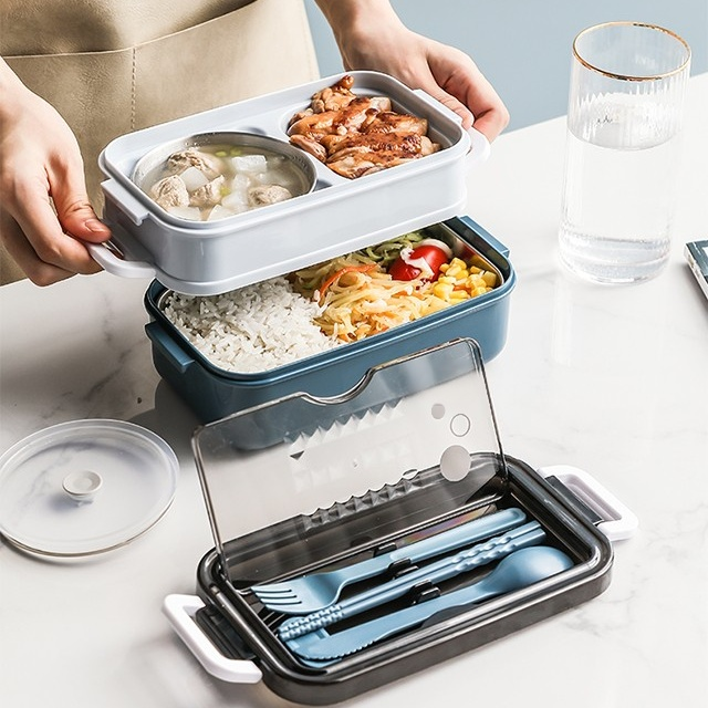  Přenosná dvouvrstvá svačinová krabička