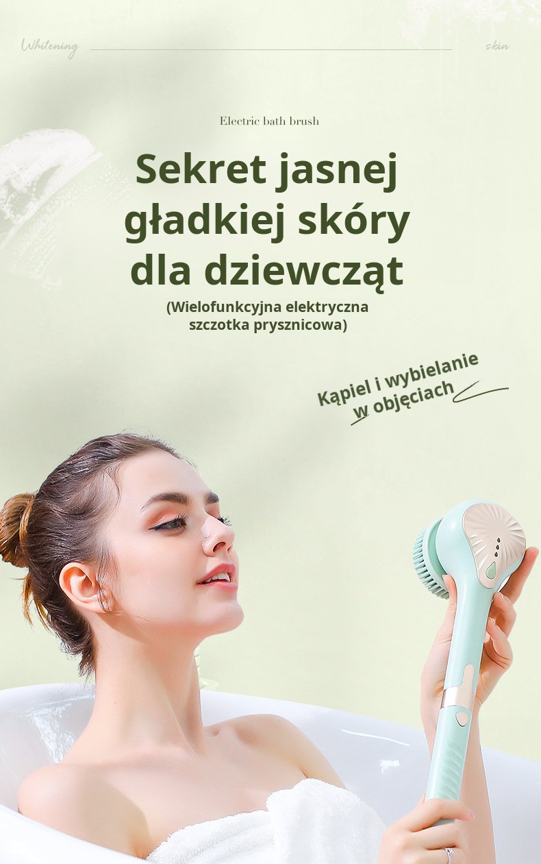 Elektryczna szczotka do kąpieli z długim uchwytem
