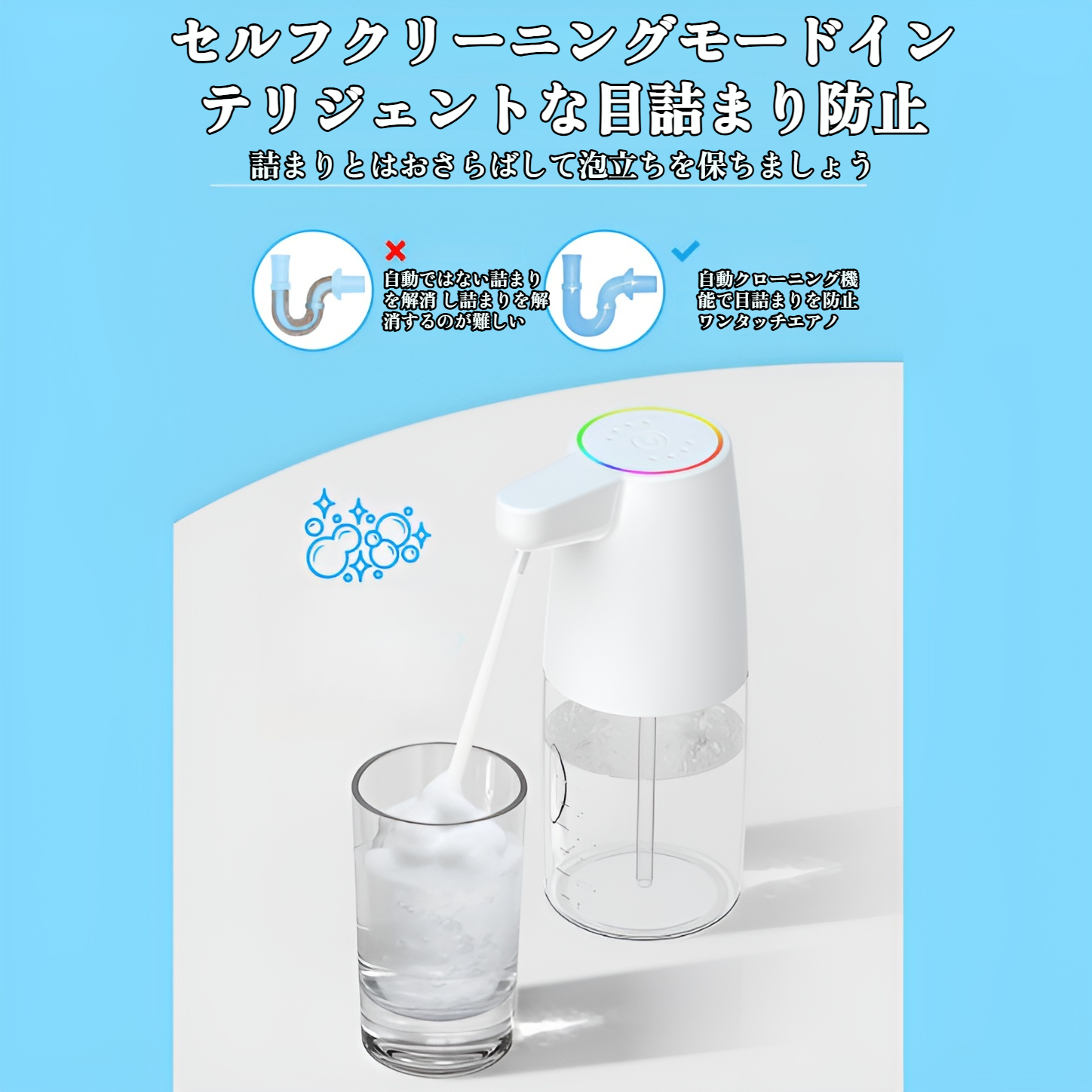 自動泡ソープディスペンサー 壁掛けタイプ 450ml