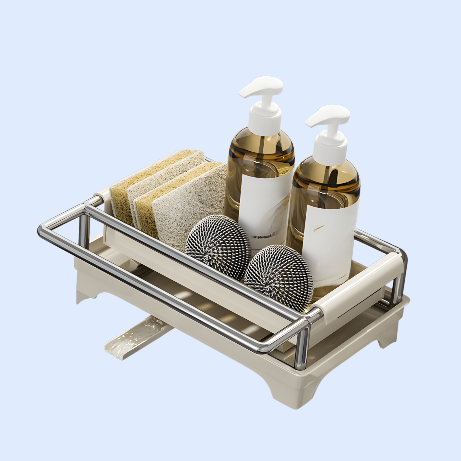 ステンレス製キッチン収納、排水ラック、雑巾置き、蛇口、野菜シンク、食器洗いシンク、備品収納、工芸品