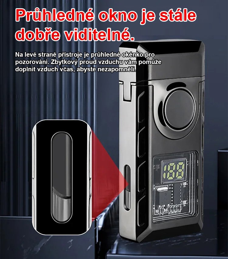 Hlasem ovládaný inteligentní zapalovač odolný proti větru.