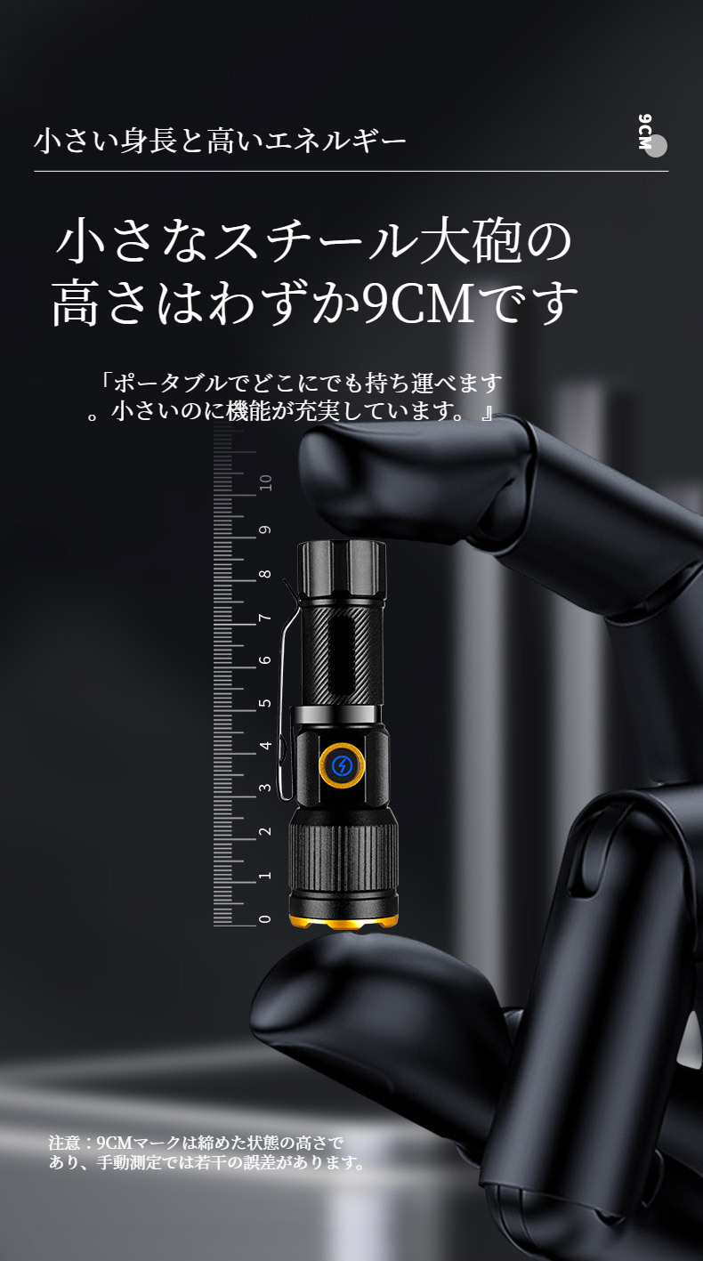 夜間作業や緊急時に使える高輝度懐中電灯