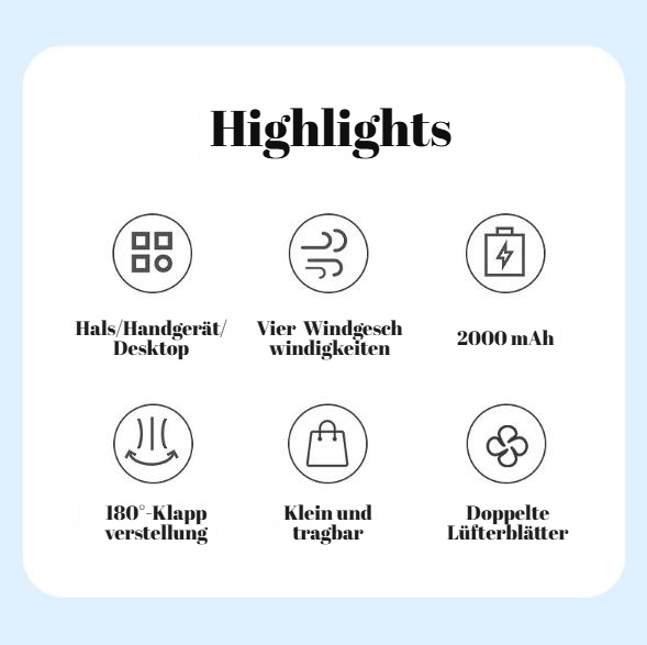 Mini-Ventilator mit USB-Aufladung für unterwegs