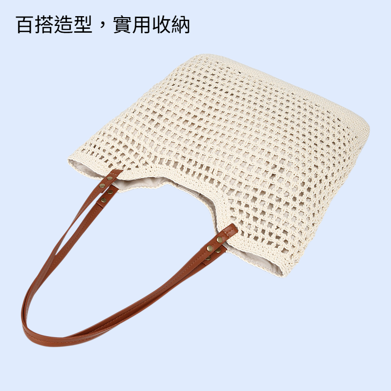 夏季新款編織水桶包女大容量休閒百搭斜背手提包