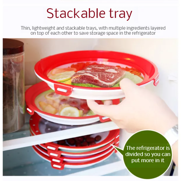Food Preservation Refrigerator Organizer Round Vacuum Freshness Tray