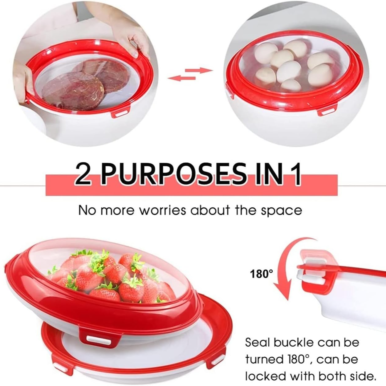 Food Preservation Refrigerator Organizer Round Vacuum Freshness Tray
