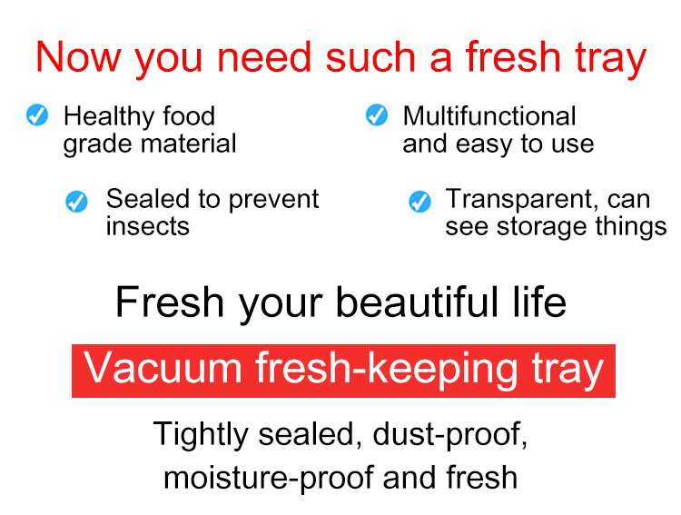 Food Preservation Organizer Tray with Vacuum Seal