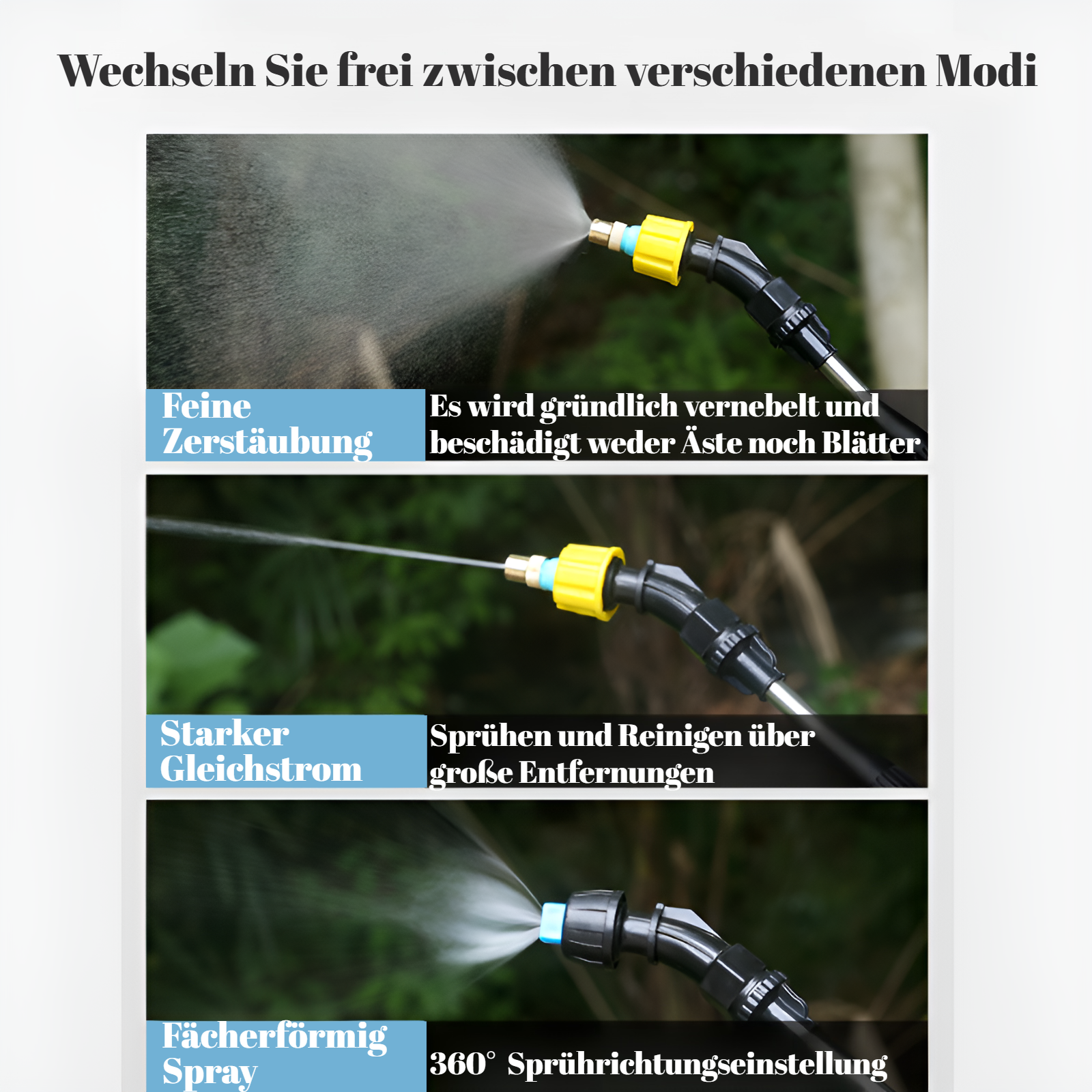 Ladeanschluss und Zubehör der elektrischen Gießkanne