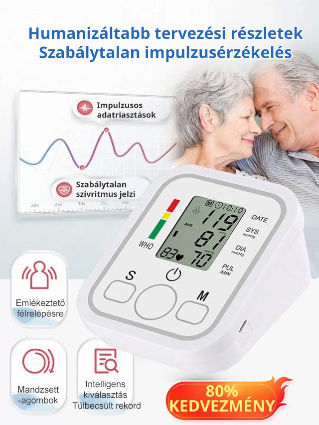 【Otthoni hordozható】teljesen automatikus vérnyomásmérő