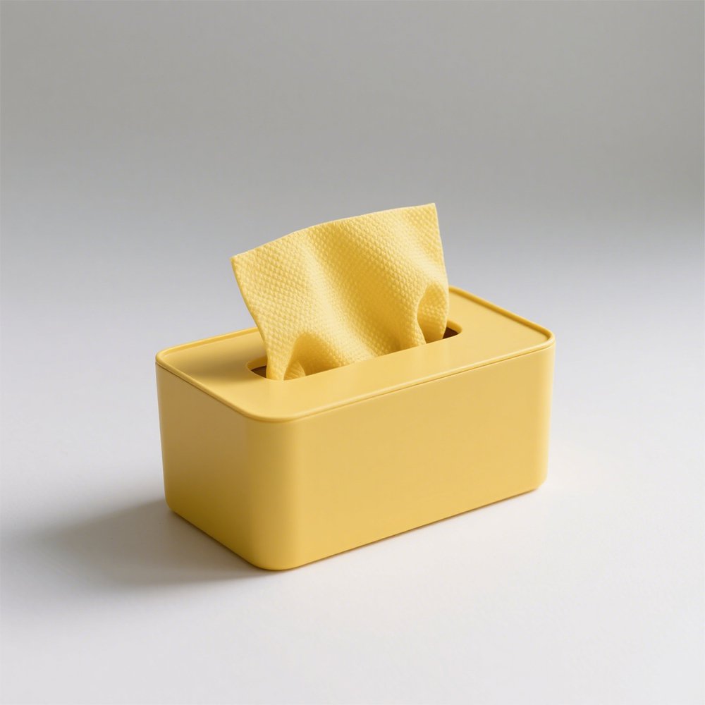 おしゃれな黄色ティッシュボックスの使用例
