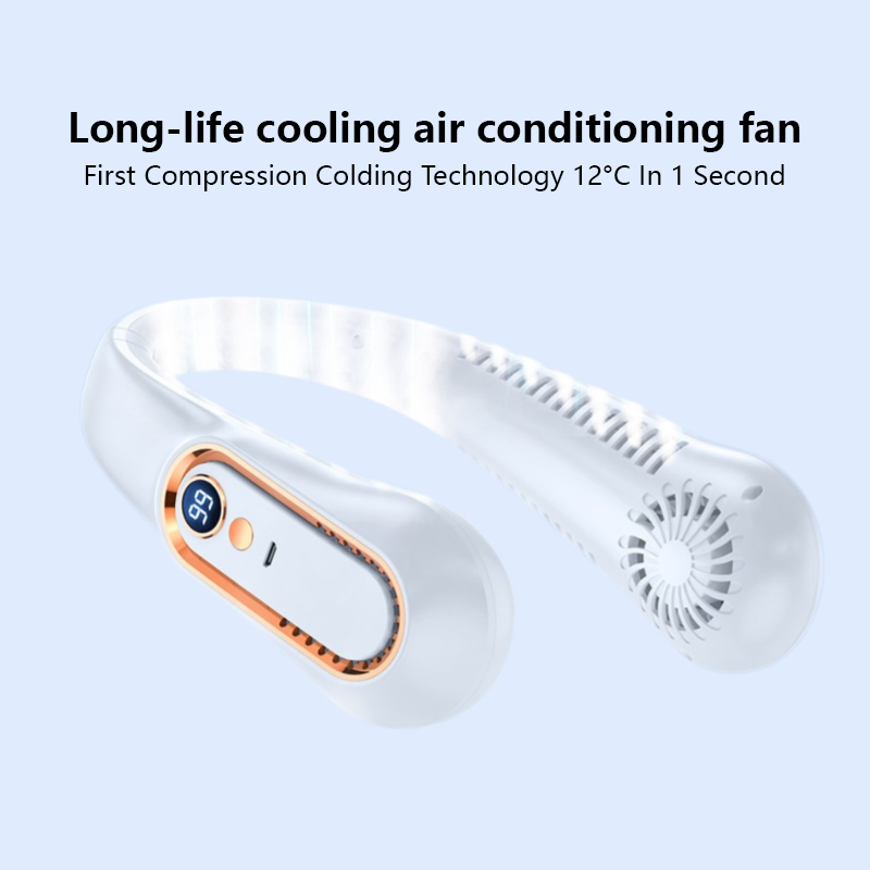 Usb Rechargeable Fan Four Directions Cool Through Whole Body Behind Neck