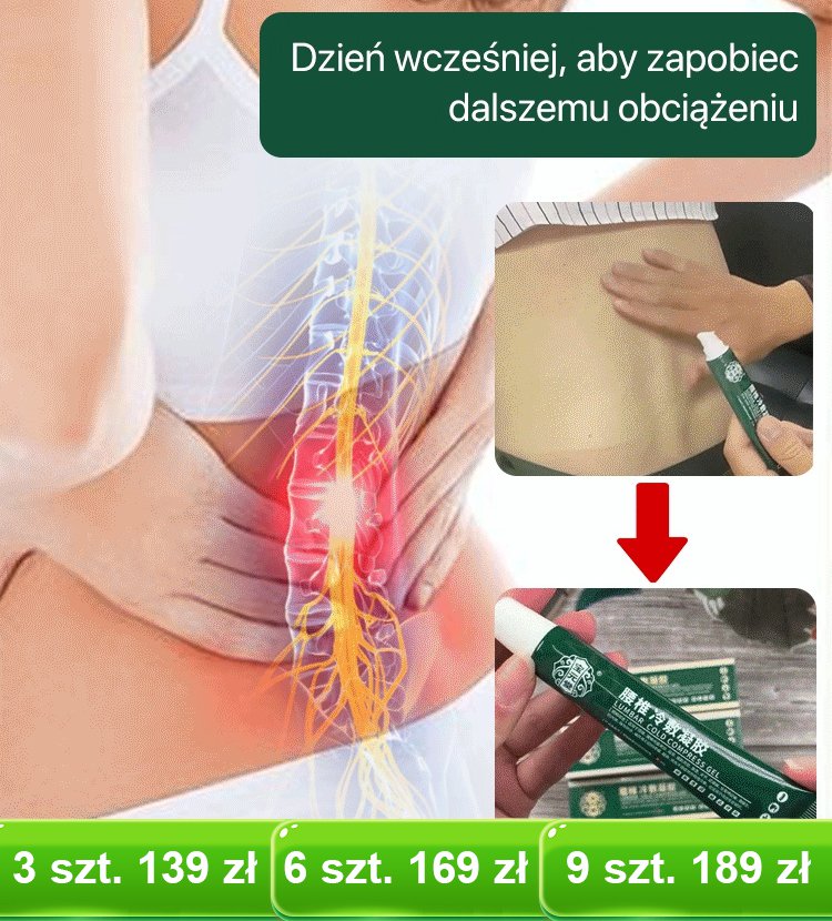 Żel do zimnego kompresu na kręgosłup lędźwiowy APGAR