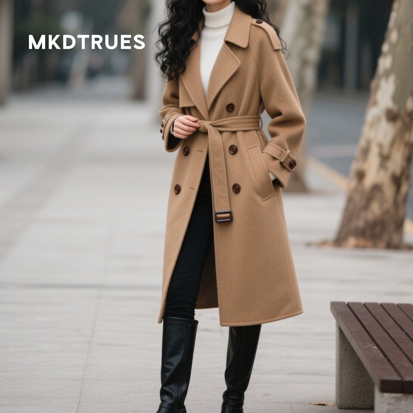 カーキ・トレンチコート