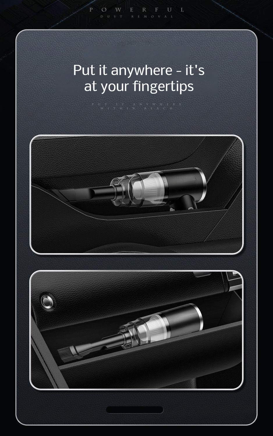 Efficient suction vacuum cleaner for car carpets and seats