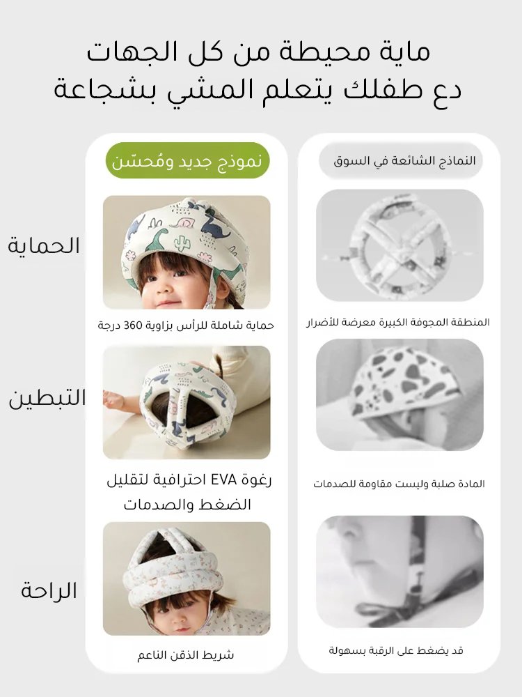 خوذة حماية رأس الأطفال أثناء تعلم المشي