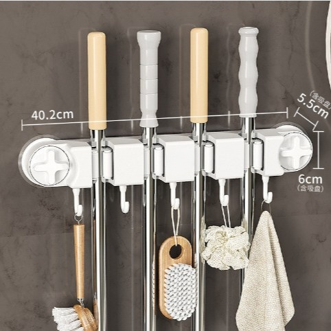 4夾5鉤-象牙白(吸盤款)