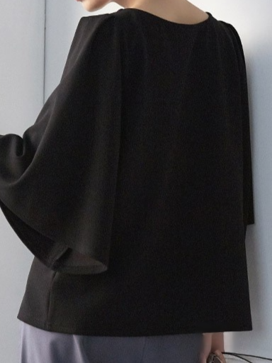 주름 소매 티셔츠 여성 라운드 넥 바닥 셔츠