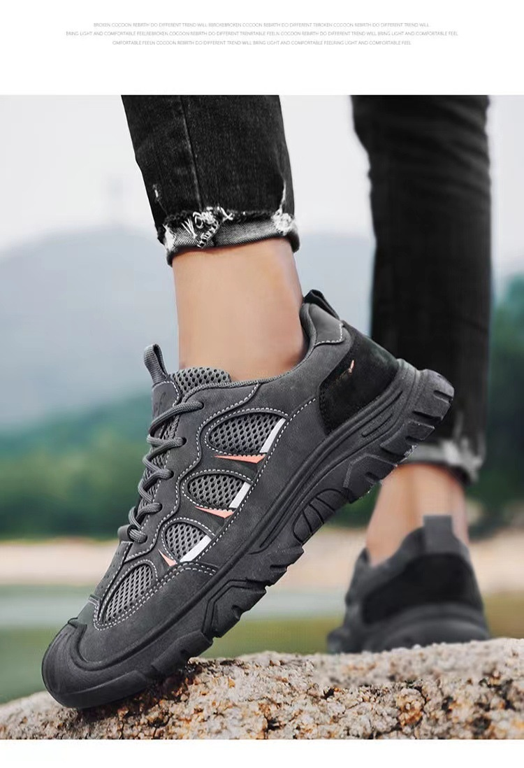 耐摩耗性に優れた労働保護靴のソールクローズアップ