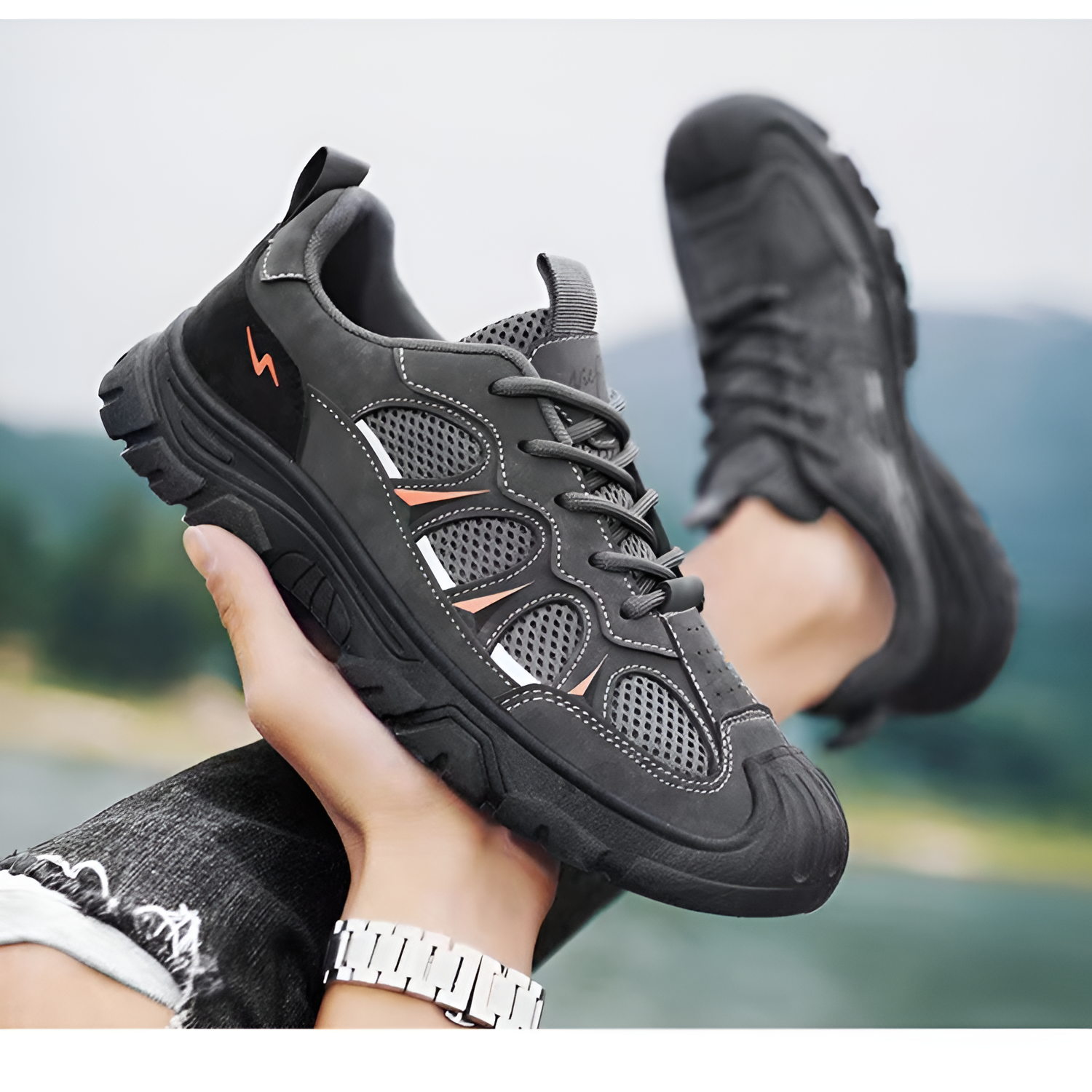 ソフトソールシューズメンズ2025新しい滑り止め耐摩耗労働保護靴アウトドア通気性ハイキングシューズスポーツメンズシューズ