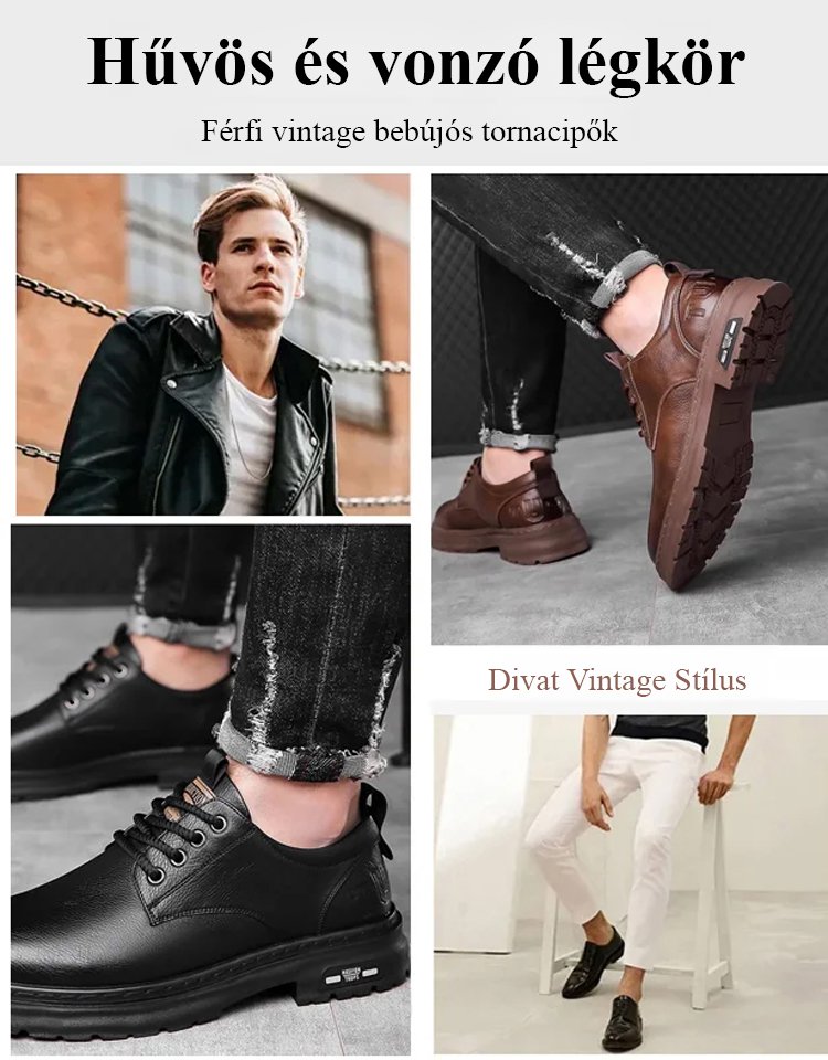 Fűző nélküli - férfi munkás szabadidőcipő