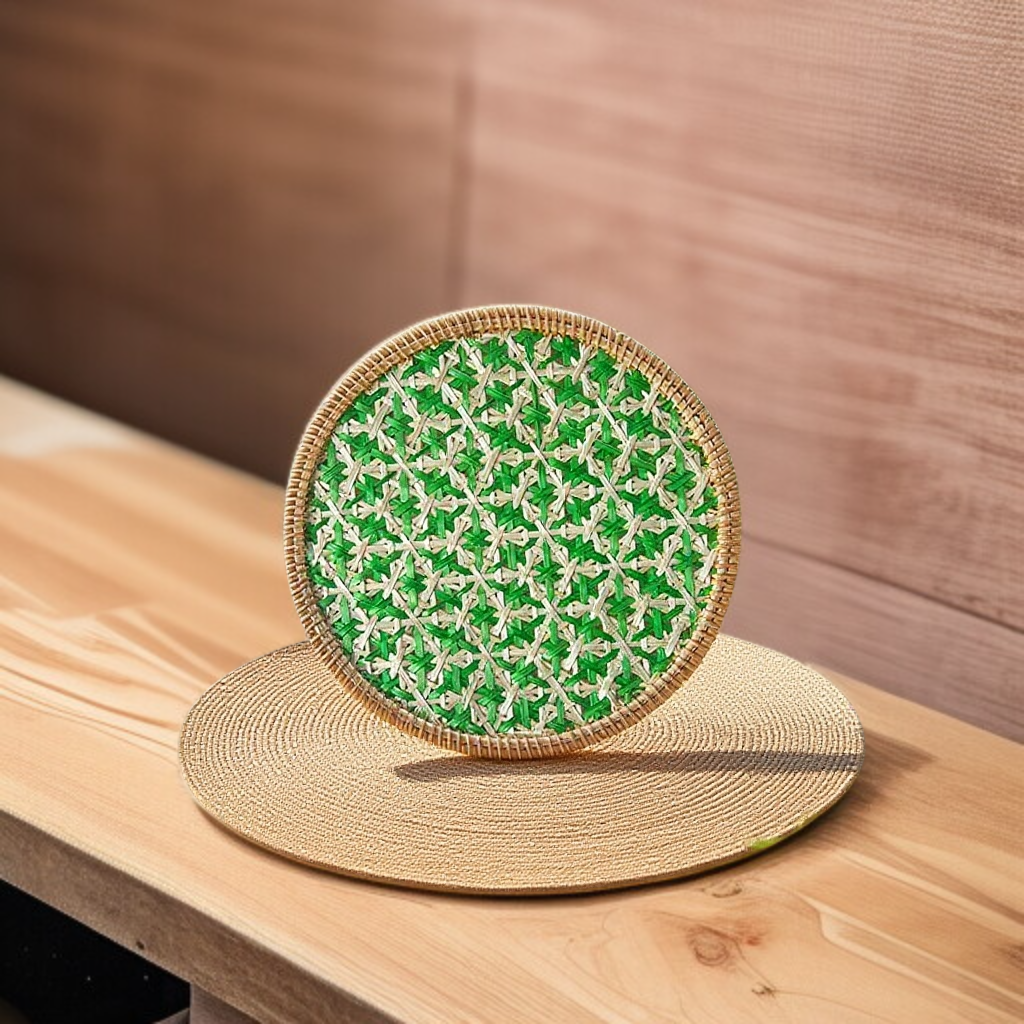 手工復古藤編防燙隔熱墊茶墊