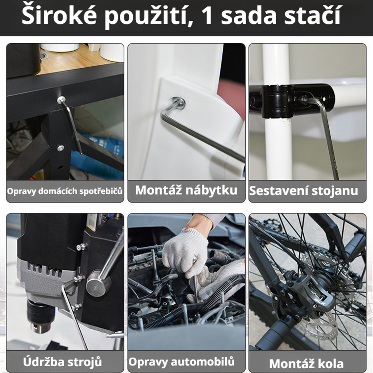 Sada 9ks imbusových klíčů s kulovou hlavou