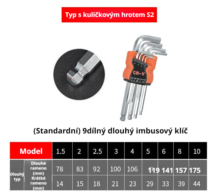 Kvalitní materiál šestihranných nástrčných klíčů