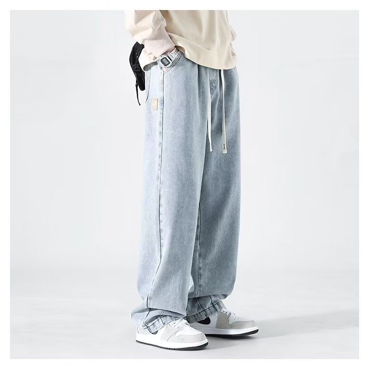 ルーズストレートデニムパンツ着用例