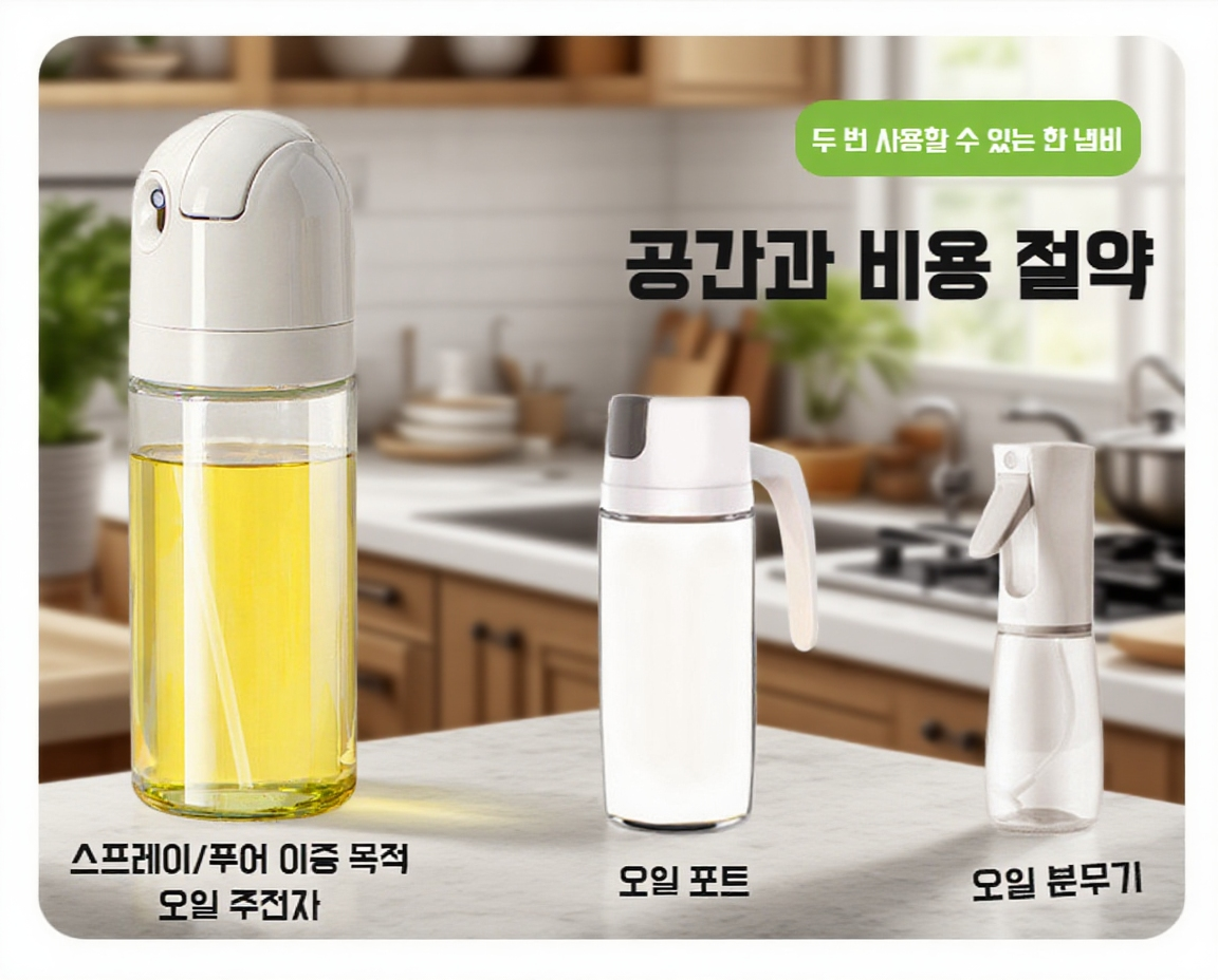 누유방지 기능이 있는 유리 오일병