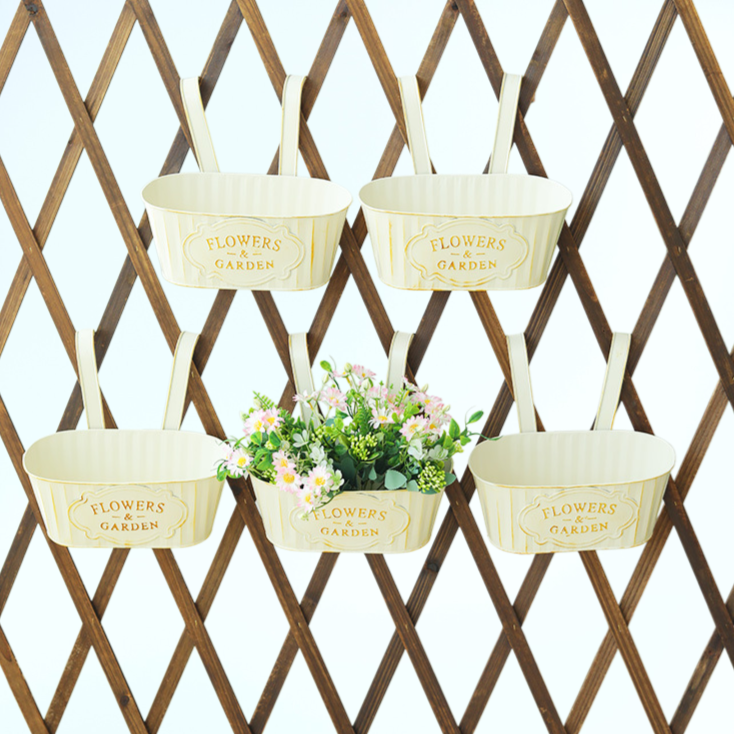 家庭用壁掛けブリキ製プランター