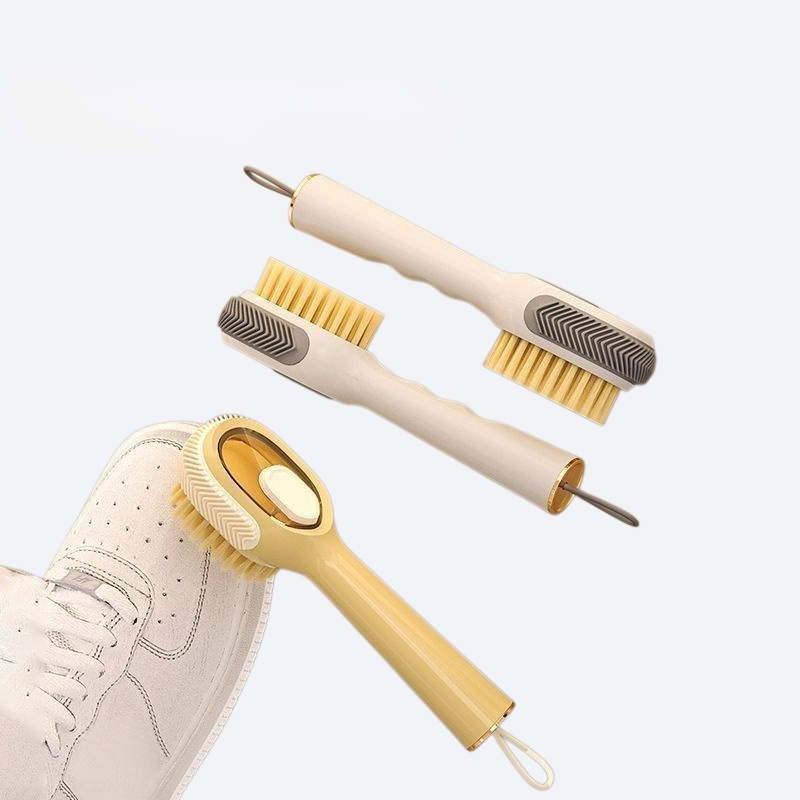 Cleaning and liquid adding household shoe brush