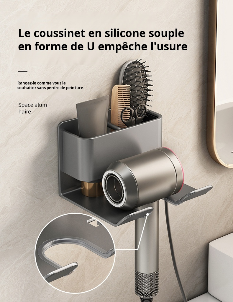 Accessoire de rangement pour sèche-cheveux et brosses
