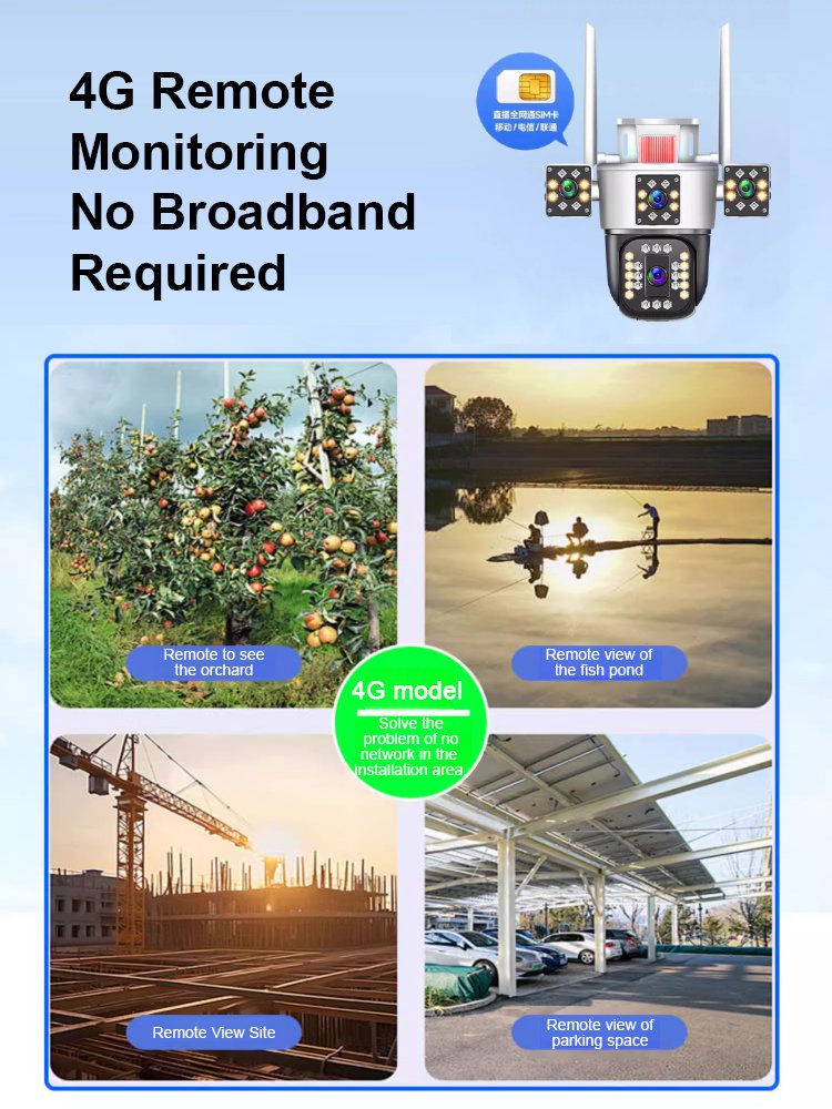 360-degree 10x zoom triple-screen HD night vision camera