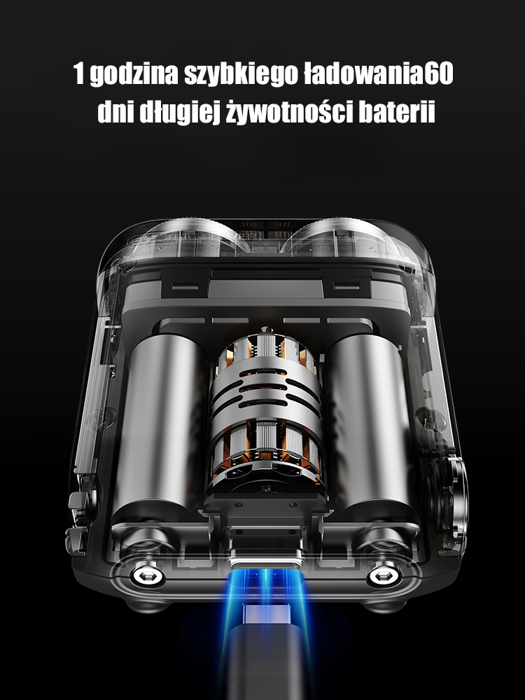 Obrotowa elektryczna golarka podwójna.