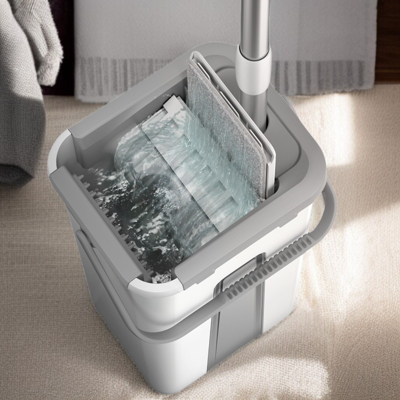 家庭用ハンドフリーフラットモップドライ＆ウェットレイジーモップ