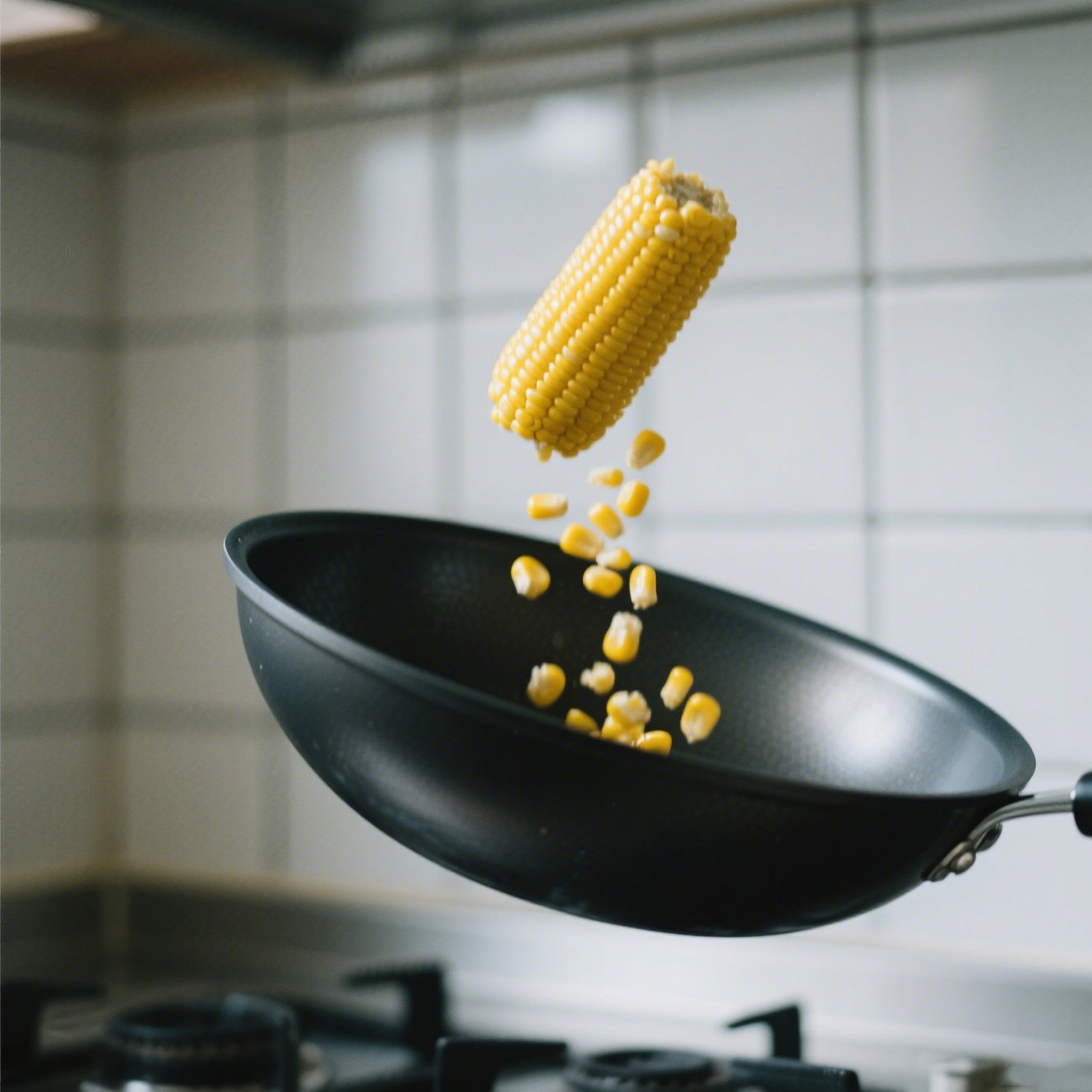 こびり付きにくいフライパンの表面アップ