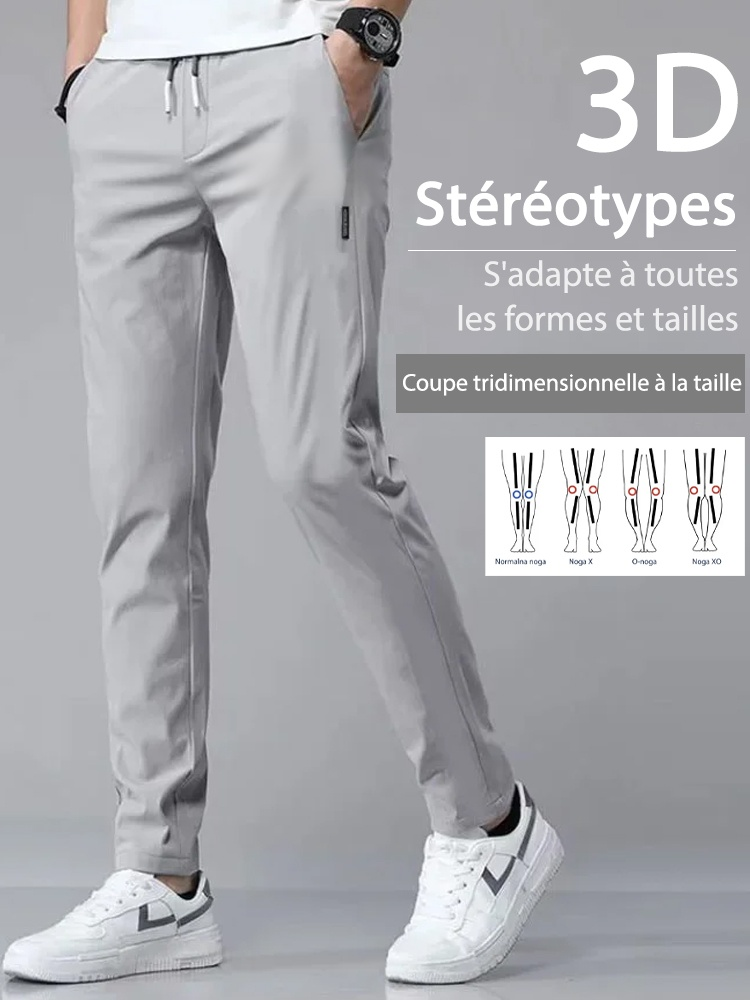 Pantalon décontracté pour hommes en soie glacée