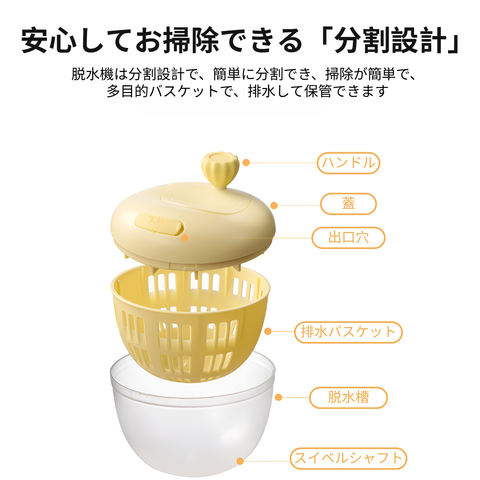 サラダ野菜乾燥機 家庭用排水乾燥機 果物 手動 水かご キッチンツール 野菜洗い桶 工芸品