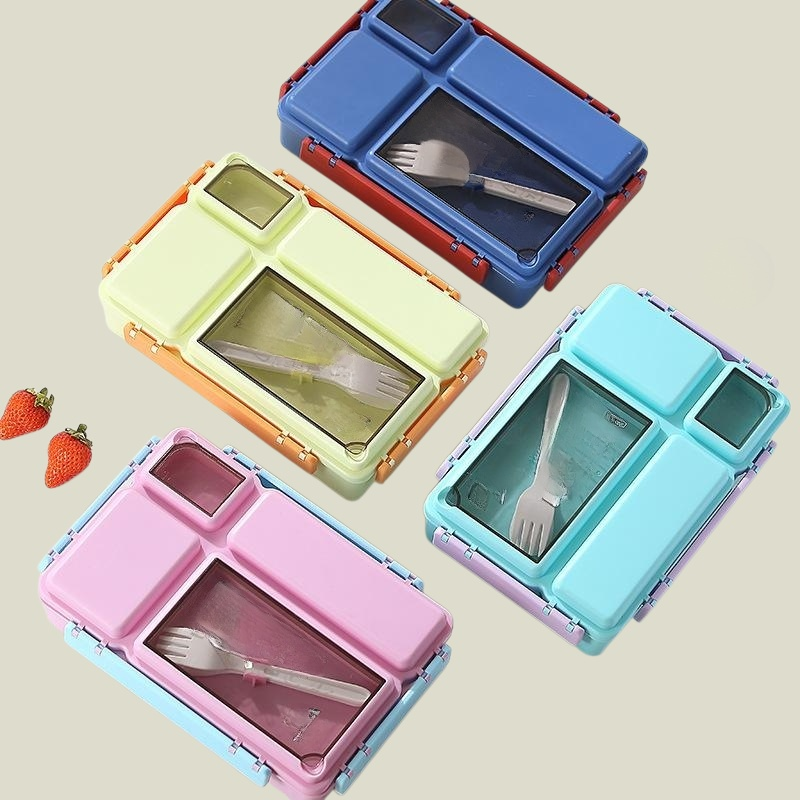 식기 를 가지고 대용량 도시락 을 나누다