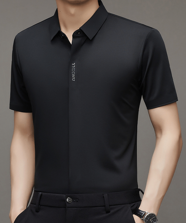 成功した男性が着るためのアイスシルクシャツ！高級/冷却、10年間着ても洗っても形崩れせず色褪せしない  