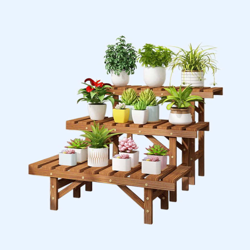 階梯式多層可選防腐木質花架