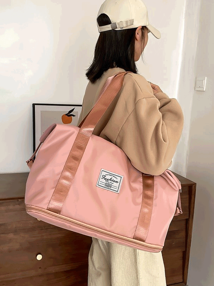 حقيبة سفر كبيرة السعة مزدوجة الطبقات لفصل الأغراض الرطبة عن الجافة