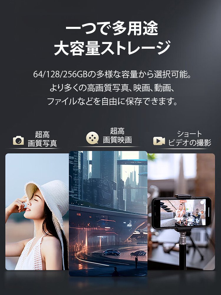 スマホ対応二重コネクタUSBメモリー