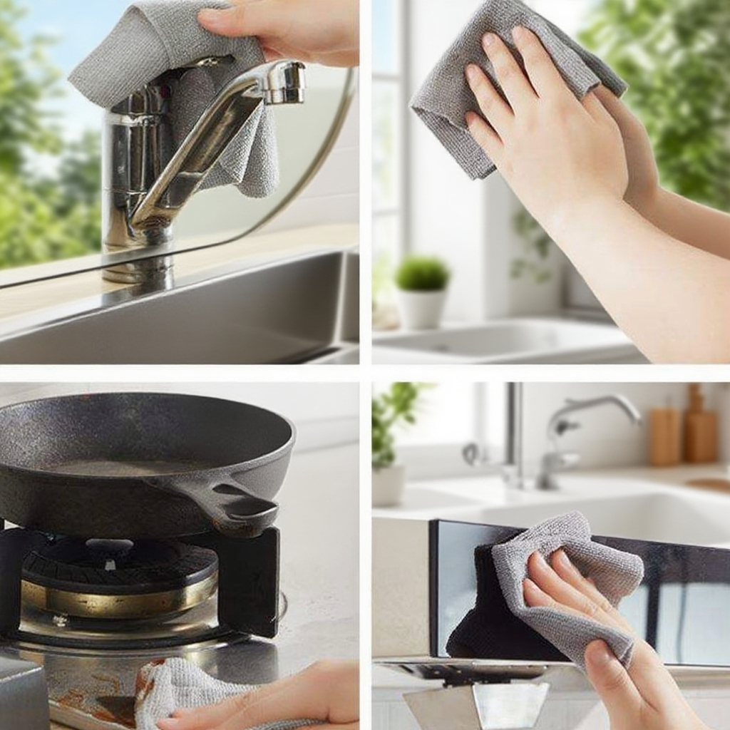 Domácí vytahovací utěrka z mikrovlákna s vysokou savostí